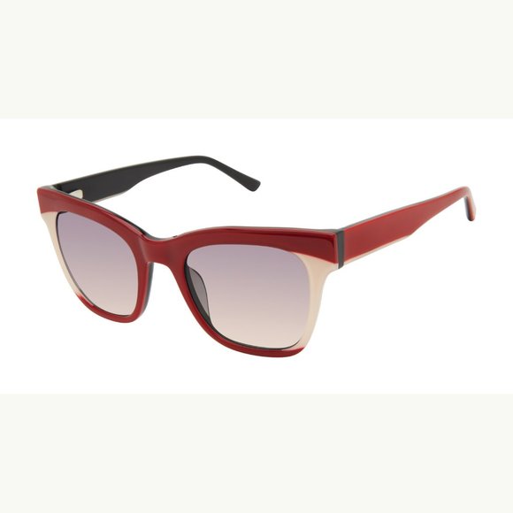 Gwen Stefani L.A.M.B. LA576 Red & White Frame / Grey Gradient Lens Sunglasses main image 2